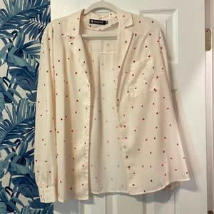 Heart print blouse
